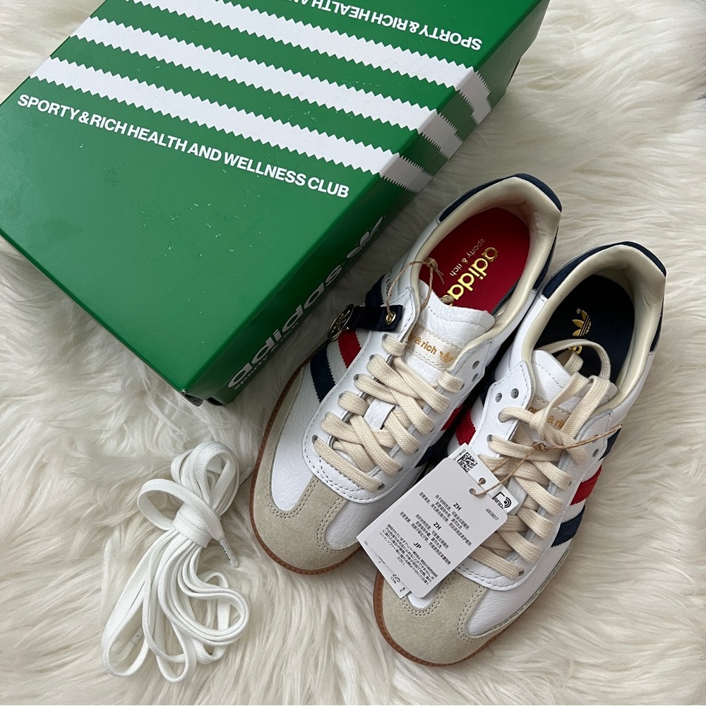 BNIB Adidas Olympic Samba OG Sporty Rich White sz US 4.5 F 36 2/3 UK 4
